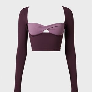 Oh Polly Plum Twisted Front Crop Top